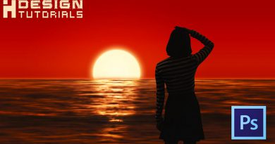 Basic sunset scene design in Photoshop CC